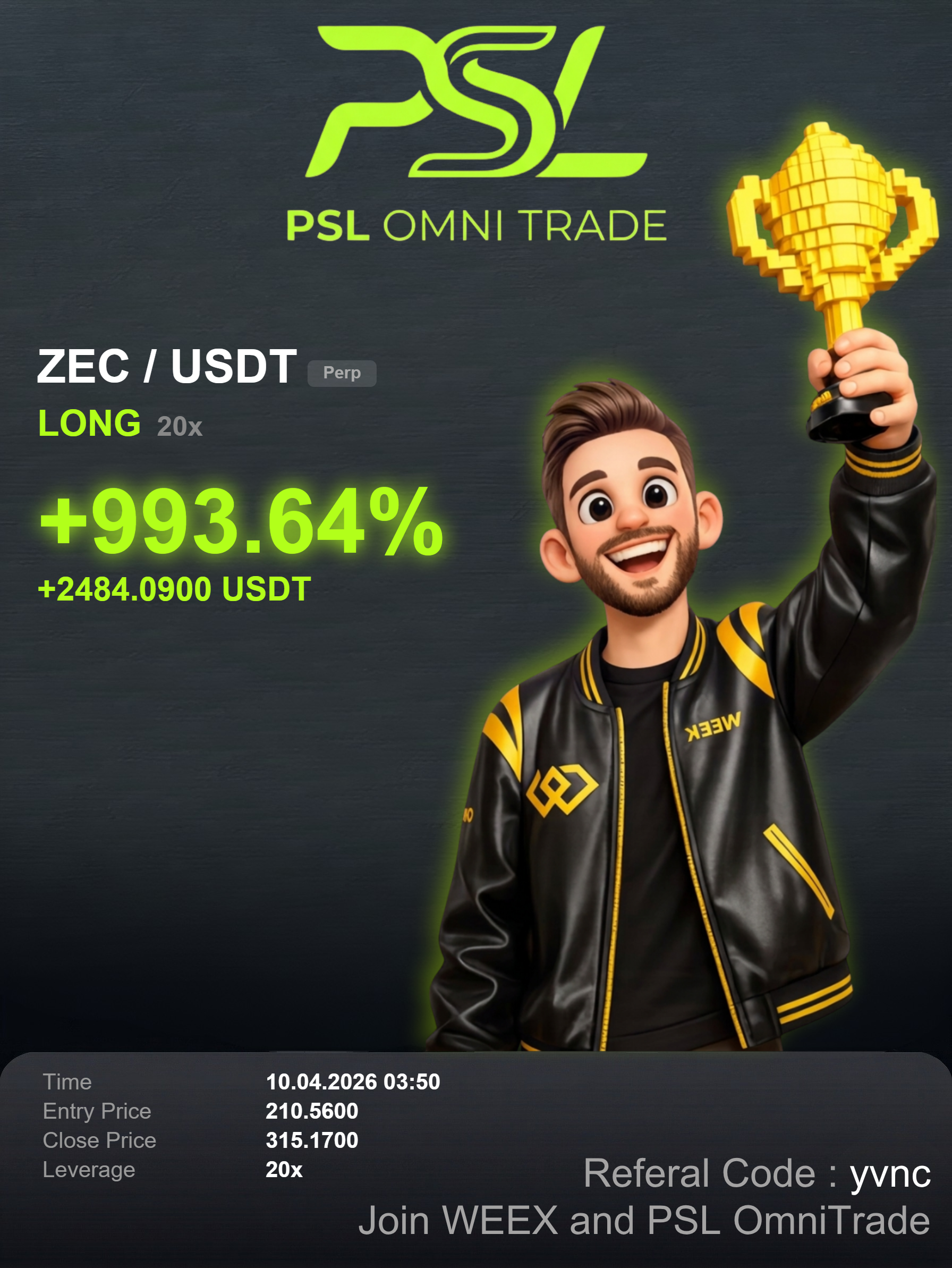 ZEC +994%